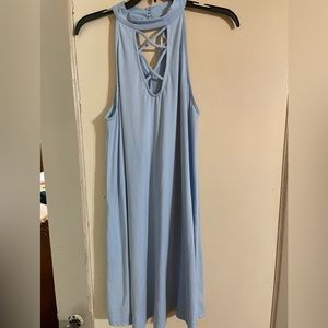 AMELIA JAMES High Neck Blue Dress